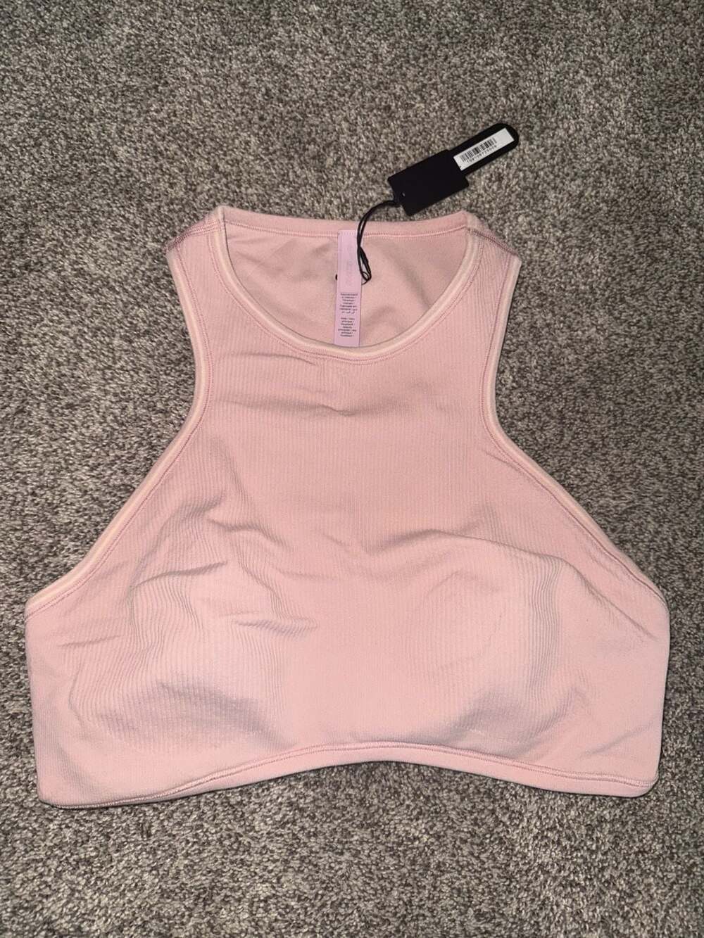 NIKE x SKIMS Ribbed Seamless Racer Front Padded Tank Bra Pink